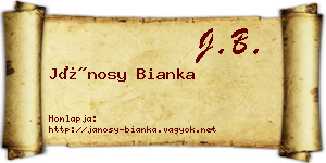 Jánosy Bianka névjegykártya