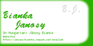 bianka janosy business card