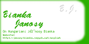 bianka janosy business card